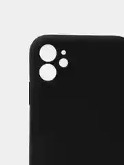 Черный чехол iPhone 11 силиконовый с защитой камеры противоударный ( Айфон 11 )