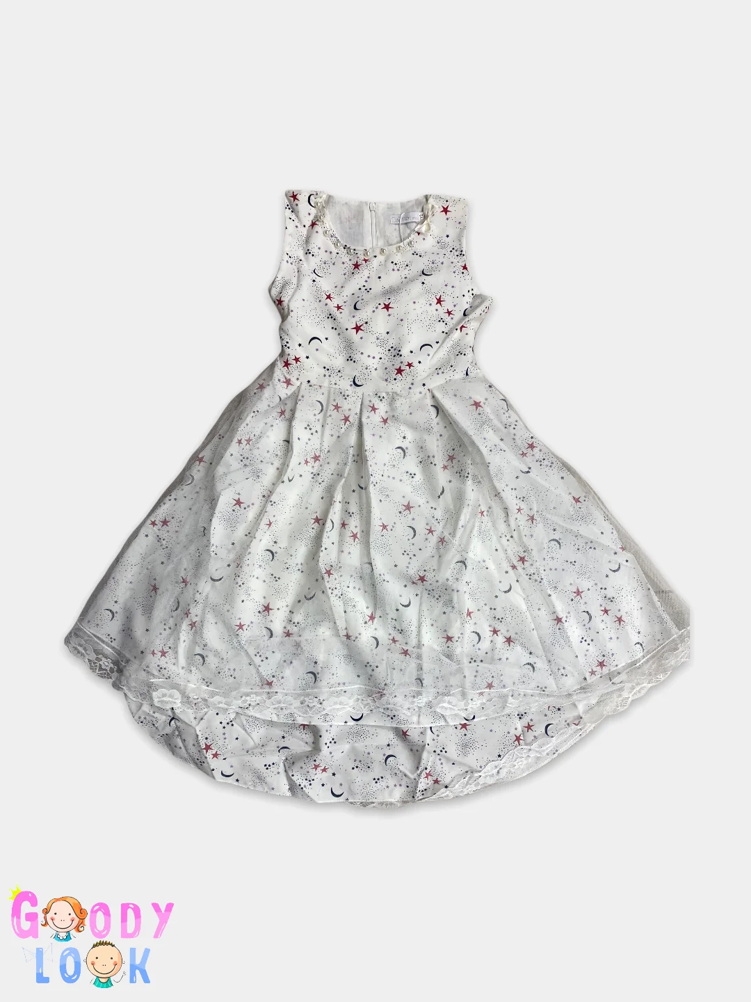 Белый легкое платье для девочек/ Детское платье на праздник 2-8 лет