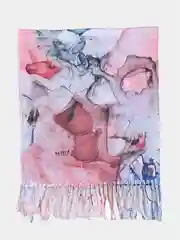 Кораллово-розовый палантин женский