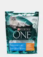 Сухой корм Purina ONE для кошек старше 11 лет, с курицей и цельными злаками, 750 г