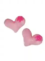 Розовый кабошоны сердце, в упаковке, 2 штуки