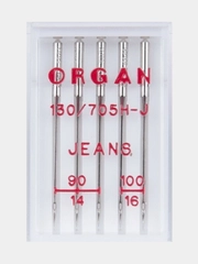 Иглы для швейных машин ORGAN Джинс №90-100 5 шт. в пенале