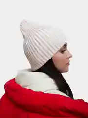 Хаки шапка женская осень зима вязаная демисезонная бини спортивная трикотажная сезон 2022 2023