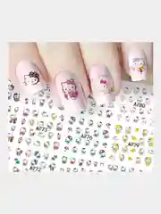 Алый слайдер-дизайн для ногтей, водные наклейки "Hello Kitty", 12 видов