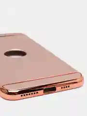 Розовый гибридный жесткий чехол IHaitun для iPhone, с металлической золотой вставкой, 3 в 1