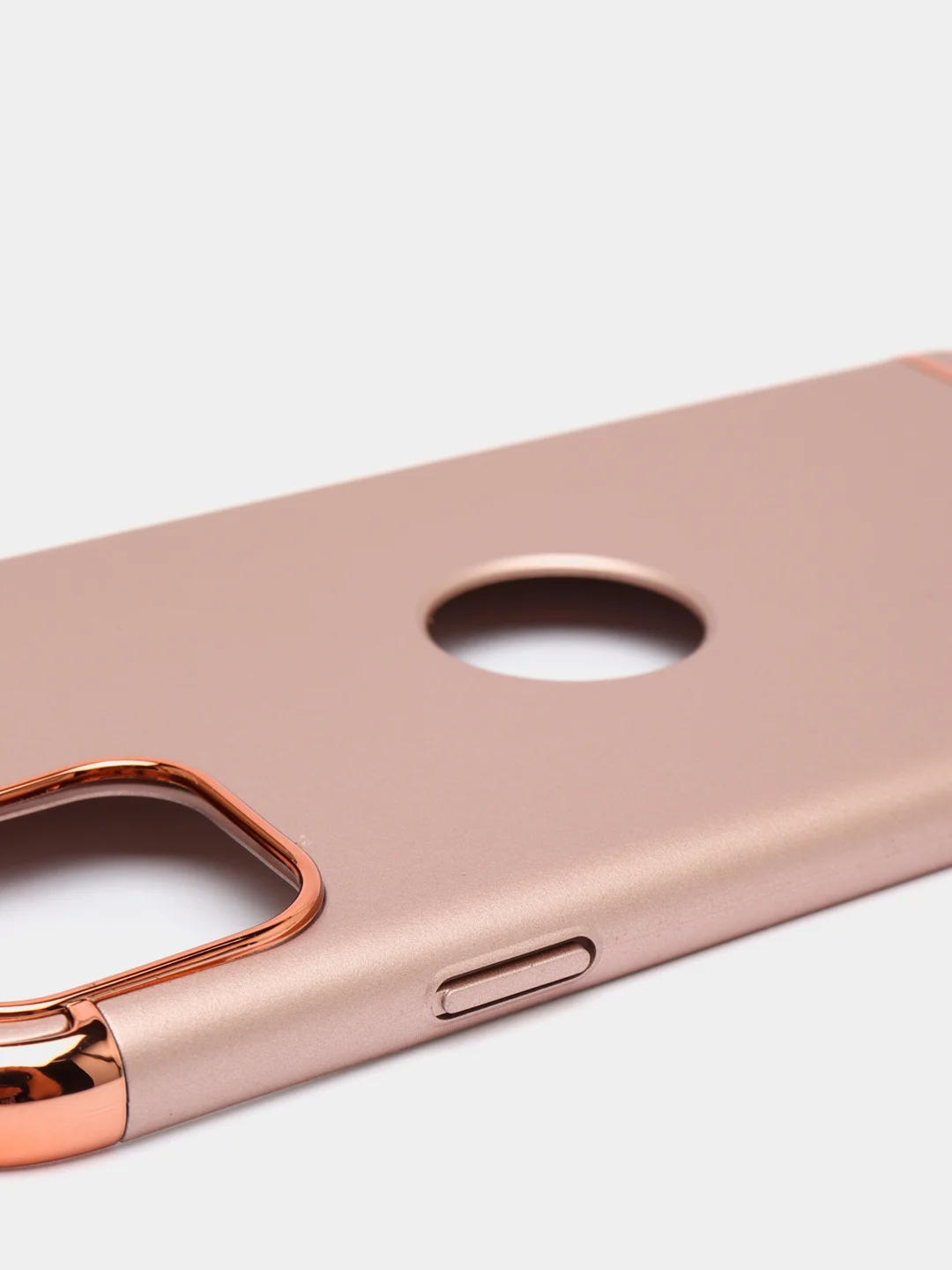 Розовый гибридный жесткий чехол IHaitun для iPhone, с металлической золотой вставкой, 3 в 1