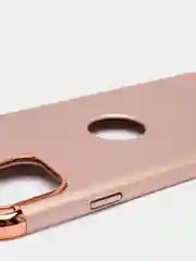Розовый гибридный жесткий чехол IHaitun для iPhone, с металлической золотой вставкой, 3 в 1