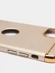 Золотой гибридный жесткий чехол IHaitun для iPhone, с металлической золотой вставкой, 3 в 1