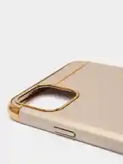 Золотой гибридный жесткий чехол IHaitun для iPhone, с металлической золотой вставкой, 3 в 1