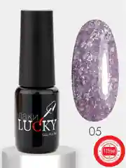 Гель лак LuckyLak New VINTAGE  8g с блестками шиммером глиттером красный голубой бежевый