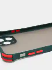 Зеленый чехол для iPhone (Айфон) с защитой камеры, ударопрочный бампер по углам, матовое покрытие