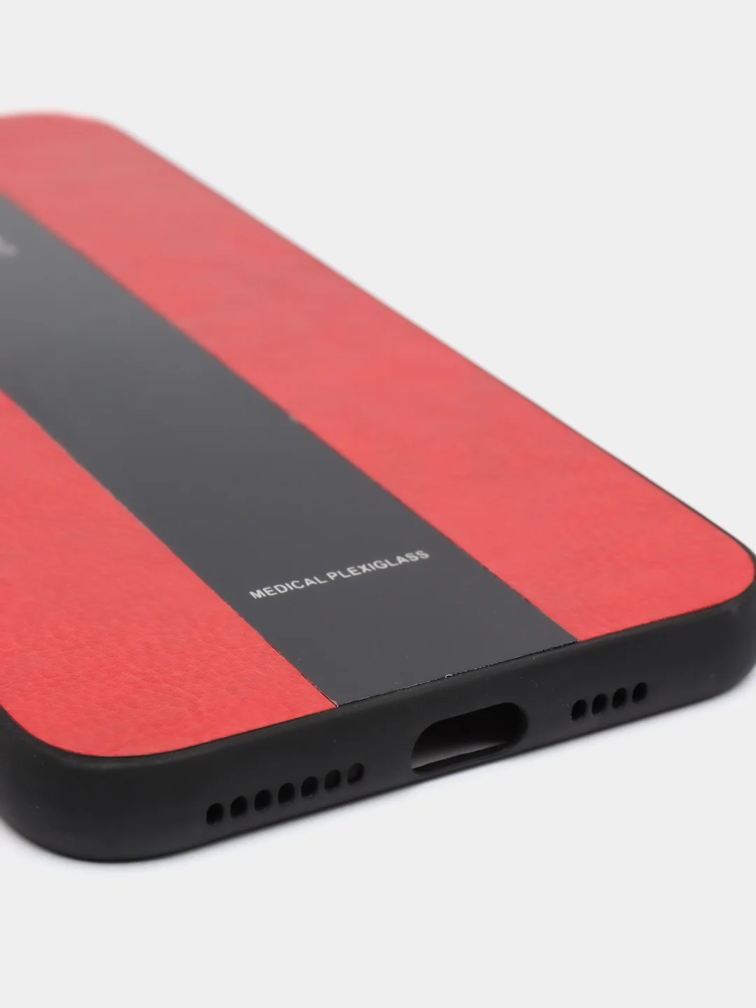 Красный чехол на айфон в стиле Porsche из TPU c вставками из искусственной кожи для iPhone