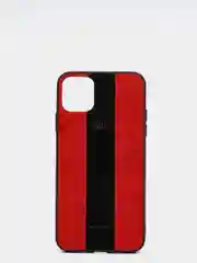 Красный чехол на айфон в стиле Porsche из TPU c вставками из искусственной кожи для iPhone