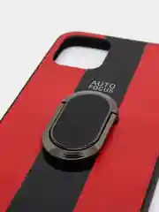 Красный чехол на айфон в стиле Porsche из TPU c вставками из искусственной кожи для iPhone