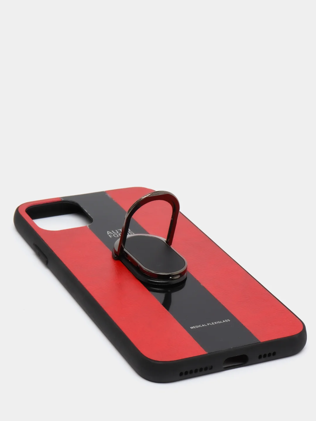 Красный чехол на айфон в стиле Porsche из TPU c вставками из искусственной кожи для iPhone
