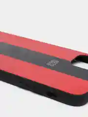 Красный чехол на айфон в стиле Porsche из TPU c вставками из искусственной кожи для iPhone