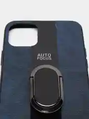Синий чехол на айфон в стиле Porsche из TPU c вставками из искусственной кожи для iPhone