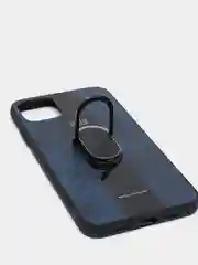 Синий чехол на айфон в стиле Porsche из TPU c вставками из искусственной кожи для iPhone