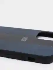 Синий чехол на айфон в стиле Porsche из TPU c вставками из искусственной кожи для iPhone