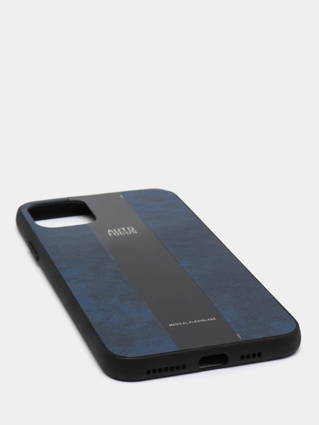 Синий чехол на айфон в стиле Porsche из TPU c вставками из искусственной кожи для iPhone