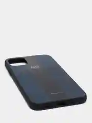 Синий чехол на айфон в стиле Porsche из TPU c вставками из искусственной кожи для iPhone