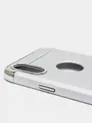 Серебряный гибридный жесткий чехол IHaitun для iPhone, с металлической золотой вставкой, 3 в 1