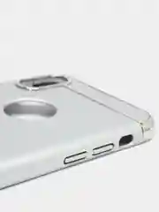 Серебряный гибридный жесткий чехол IHaitun для iPhone, с металлической золотой вставкой, 3 в 1