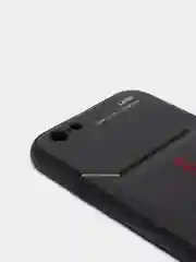 Черный чехол для Айфон кожаный с глянцевым противоударным стекло для iPhone IHaitun