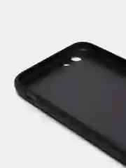 Черный чехол для Айфон кожаный с глянцевым противоударным стекло для iPhone IHaitun