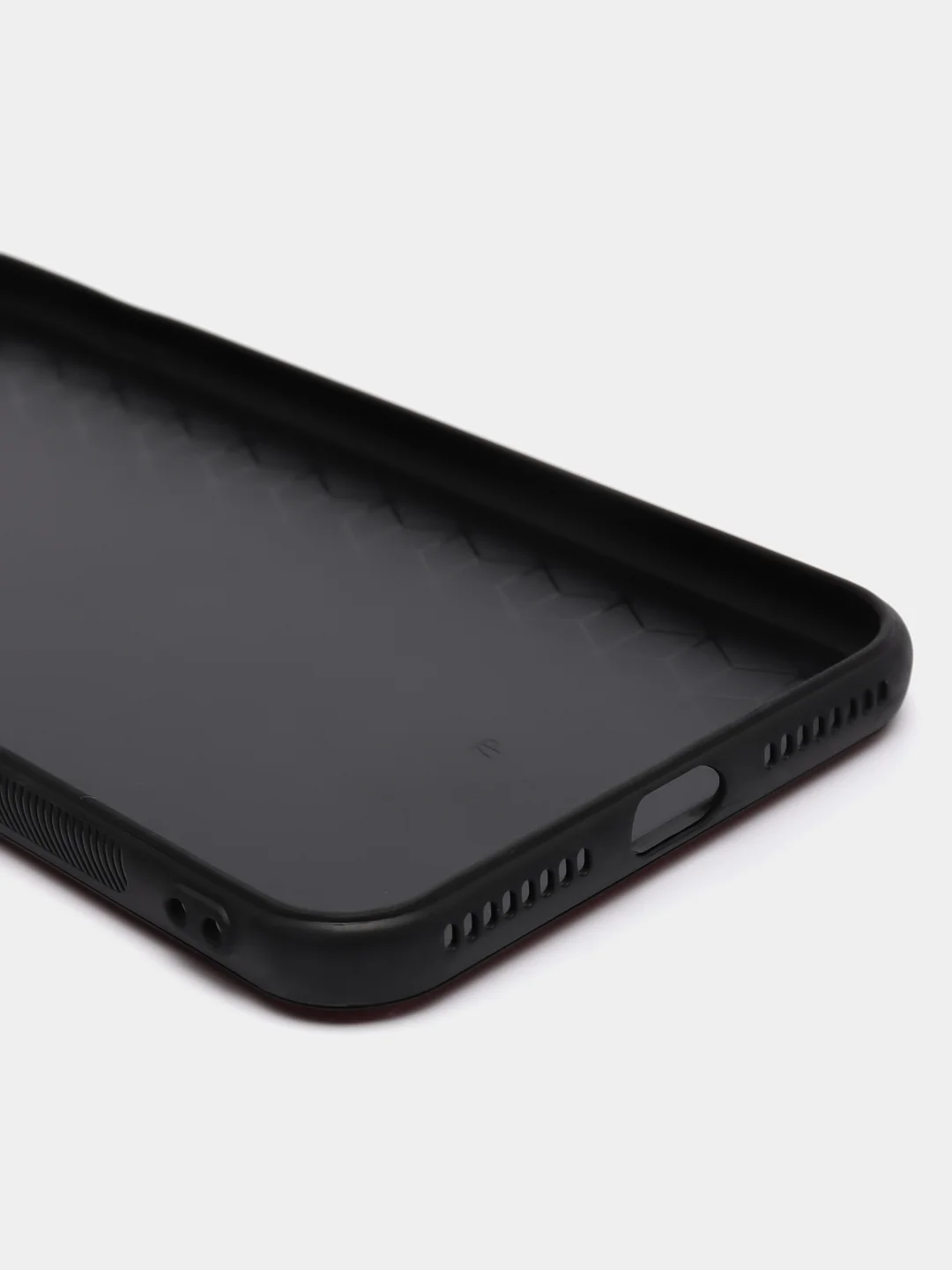 Красный чехол для Айфон кожаный с глянцевым противоударным стекло для iPhone IHaitun
