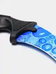 Голубой нож керамбит Cs Go имитирующий клык тигра