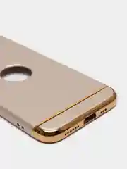 Золотой гибридный жесткий чехол IHaitun для iPhone, с металлической золотой вставкой, 3 в 1
