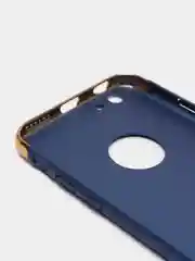 Синий гибридный жесткий чехол IHaitun для iPhone, с металлической золотой вставкой, 3 в 1