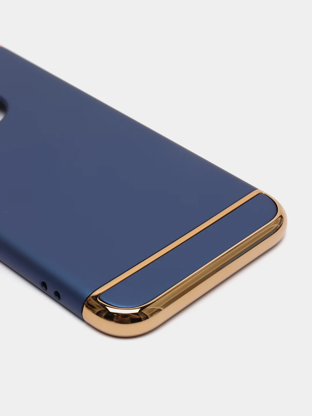 Синий гибридный жесткий чехол IHaitun для iPhone, с металлической золотой вставкой, 3 в 1