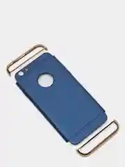 Синий гибридный жесткий чехол IHaitun для iPhone, с металлической золотой вставкой, 3 в 1