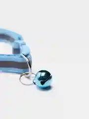 Голубой нейлоновый ошейник светоотражающий с колокольчиком для кошек, собак и домашних питомцев