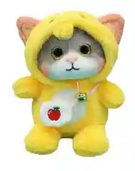 Желтый мягкая игрушка "Котенок в шубке" с колокольчиком, 30 см