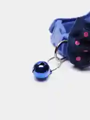 Синий нейлоновый ошейник с бабочкой и колокольчиком для кошек, собак и домашних питомцев
