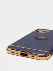 Синий гибридный жесткий чехол IHaitun для iPhone, с металлической золотой вставкой, 3 в 1