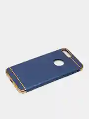 Синий гибридный жесткий чехол IHaitun для iPhone, с металлической золотой вставкой, 3 в 1