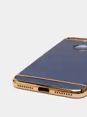 Синий гибридный жесткий чехол IHaitun для iPhone, с металлической золотой вставкой, 3 в 1