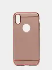 Розовый гибридный жесткий чехол IHaitun для iPhone, с металлической золотой вставкой, 3 в 1