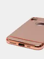 Розовый гибридный жесткий чехол IHaitun для iPhone, с металлической золотой вставкой, 3 в 1