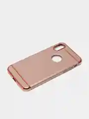 Розовый гибридный жесткий чехол IHaitun для iPhone, с металлической золотой вставкой, 3 в 1