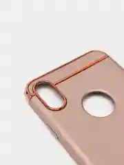 Розовый гибридный жесткий чехол IHaitun для iPhone, с металлической золотой вставкой, 3 в 1