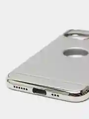 Серебряный гибридный жесткий чехол IHaitun для iPhone, с металлической золотой вставкой, 3 в 1