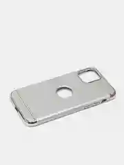 Серебряный гибридный жесткий чехол IHaitun для iPhone, с металлической золотой вставкой, 3 в 1