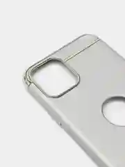 Серебряный гибридный жесткий чехол IHaitun для iPhone, с металлической золотой вставкой, 3 в 1