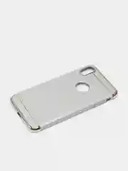 Серебряный гибридный жесткий чехол IHaitun для iPhone, с металлической золотой вставкой, 3 в 1