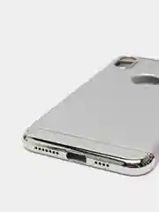 Серебряный гибридный жесткий чехол IHaitun для iPhone, с металлической золотой вставкой, 3 в 1